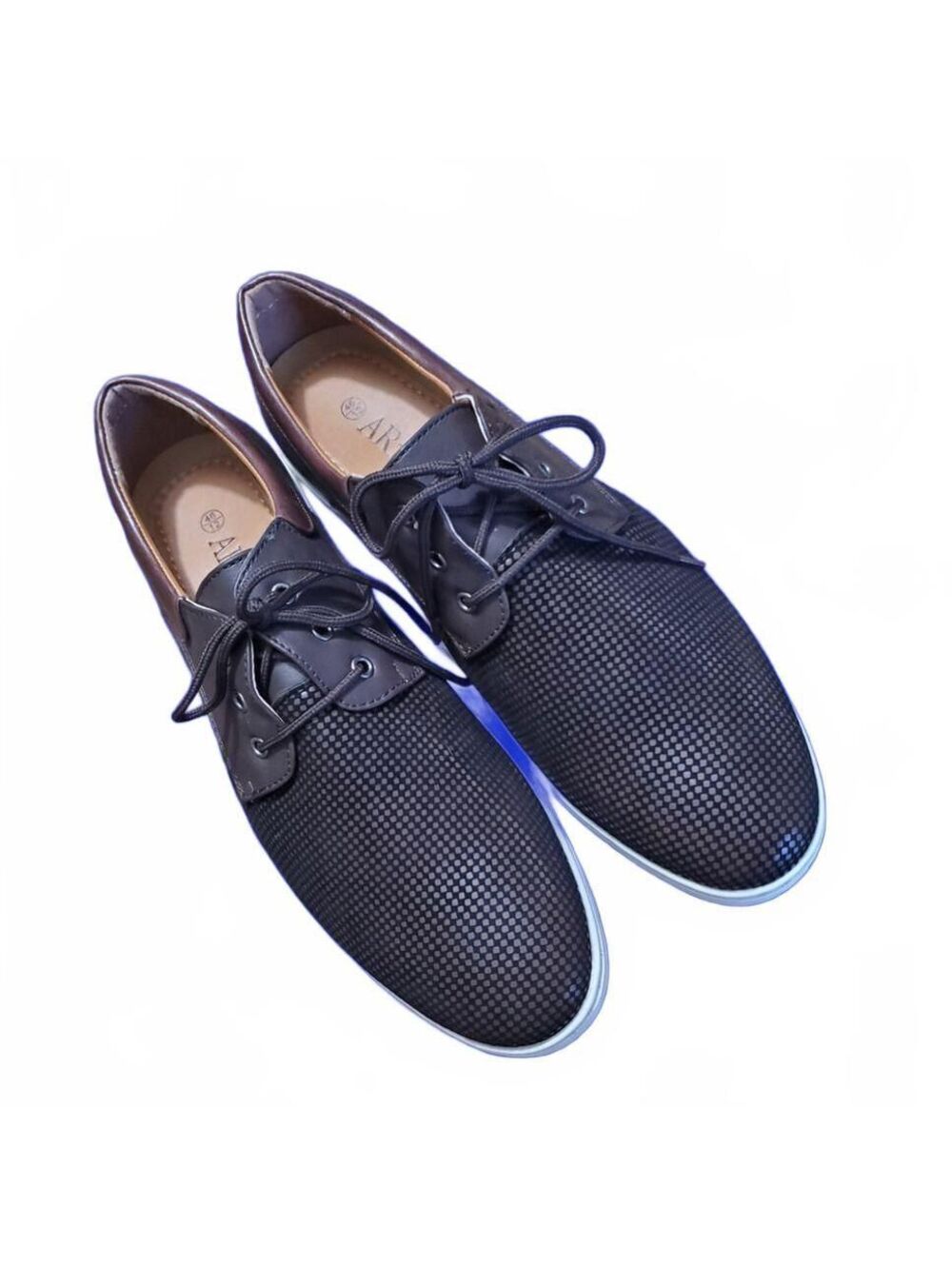 Arider Men's Black Textured Lace-Up Casual Shoes Size 12 US / 46 EU